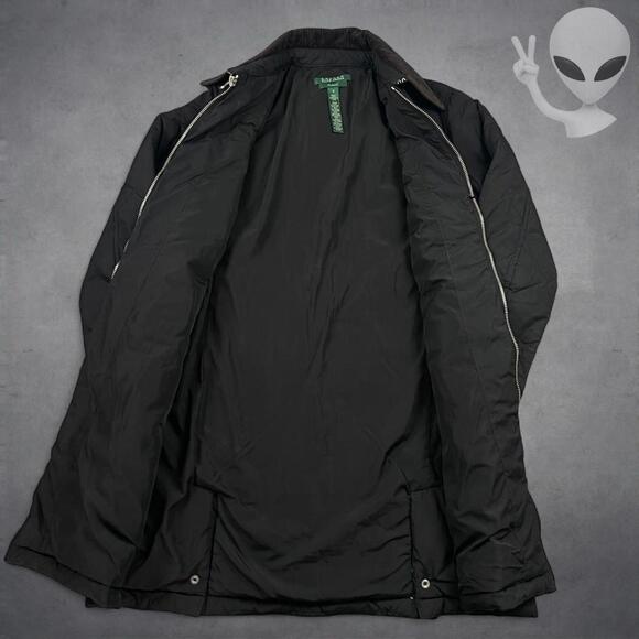 LRL Ralph Lauren Coat Small Black Quilted Long Puffer Winter Jacket Vintage - Picture 4 of 7